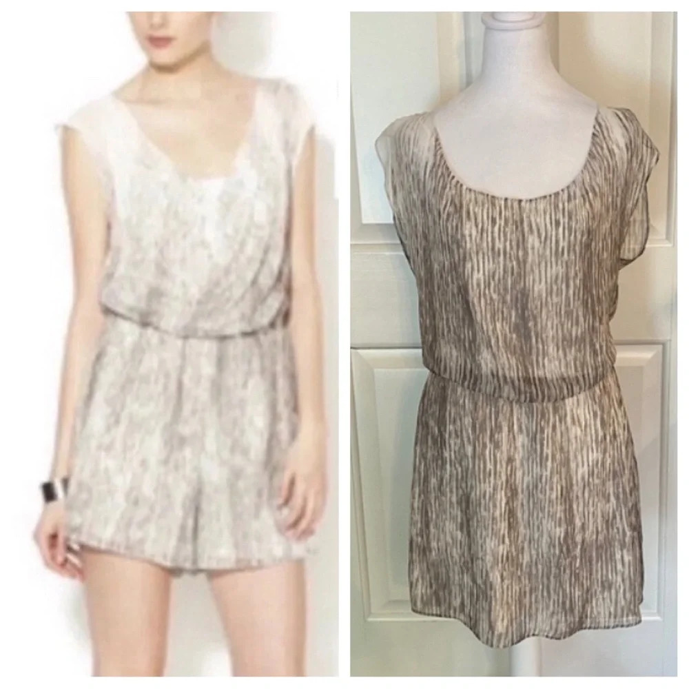 alice + olivia Thelma Cowl Neck chiffon Romper 33607